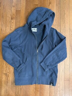 American Giant Navy Blue Full-Zip Hoodie